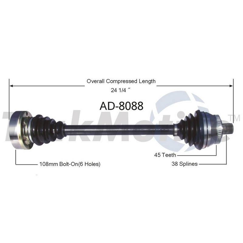 Audi CV Axle Shaft – Front Driver Side – Aftermarket AD8088