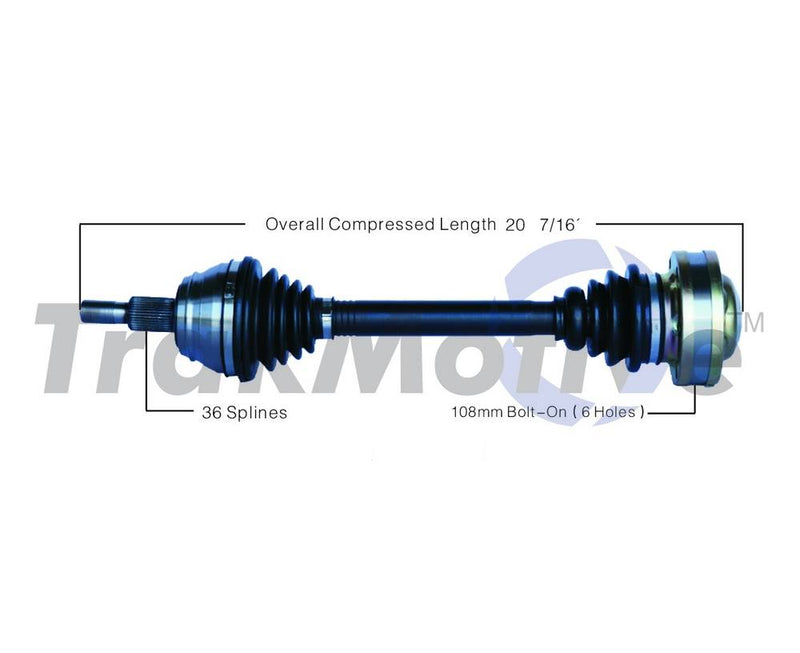 Audi VW CV Axle Shaft – Front Driver Side 8N0407451X – Aftermarket AD8089