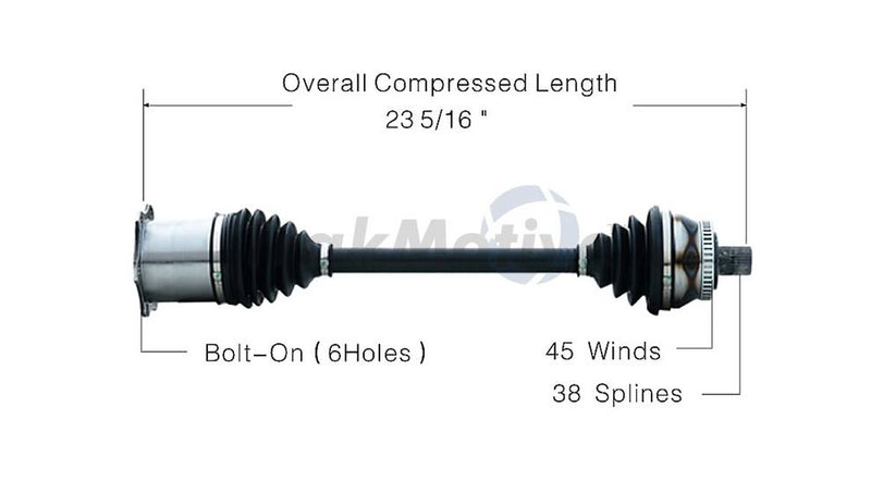 Audi CV Axle Shaft – Front Driver Side (Manual Trans) 8E0407451JX – Aftermarket AD8091