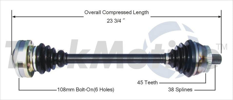 Audi CV Axle Shaft – Front Driver Side – Aftermarket AD8093