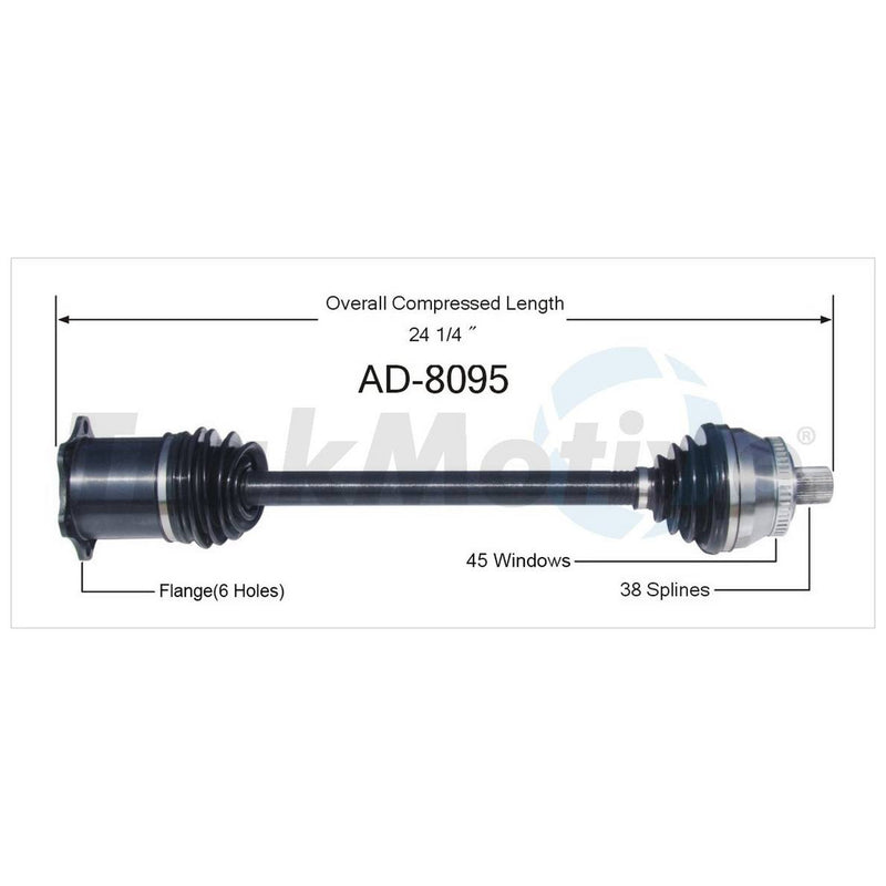 Audi CV Axle Shaft – Front Passenger Side (Manual Trans) 8E0407452JX – Aftermarket AD8095
