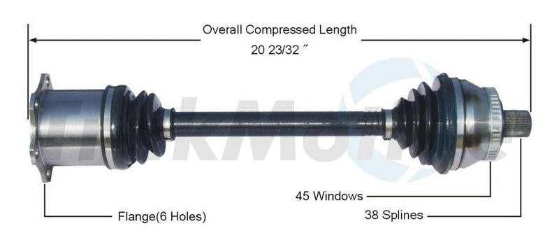 Audi CV Axle Shaft – Front Passenger Side – Aftermarket AD8096