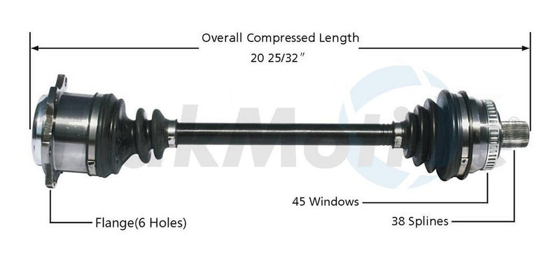 Audi CV Axle Shaft – Front Driver Side – Aftermarket AD8097