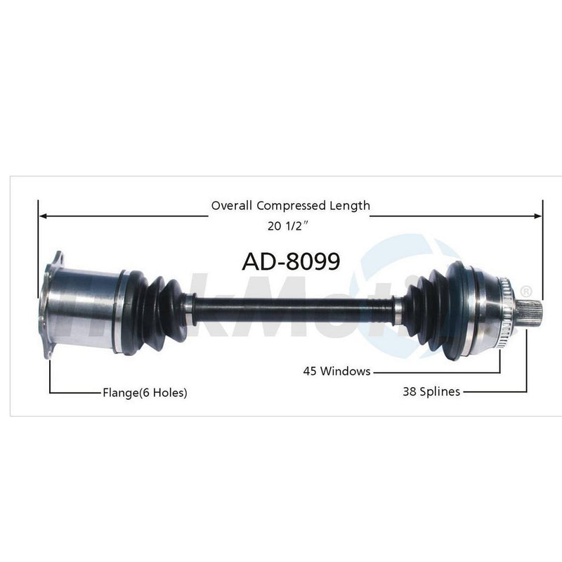 Audi CV Axle Shaft – Front Driver Side – Aftermarket AD8099