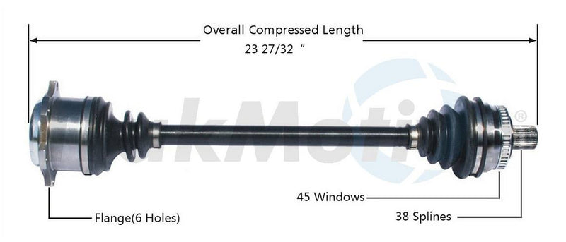 Audi CV Axle Shaft – Front Driver Side – Aftermarket AD8103