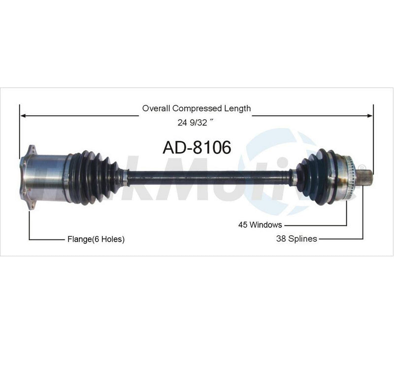 Audi CV Axle Shaft – Front Passenger Side – Aftermarket AD8106