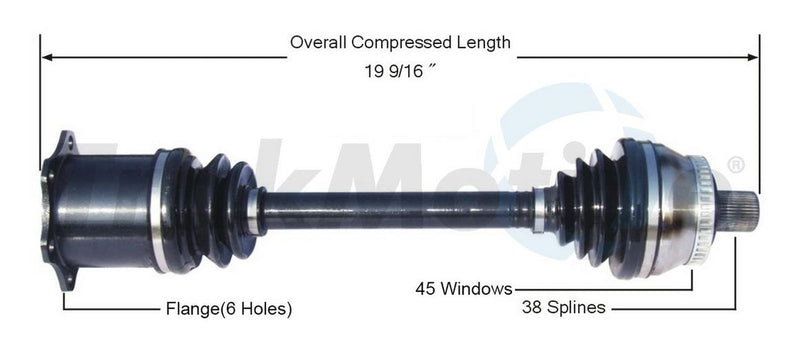 Audi CV Axle Shaft – Front Passenger Side – Aftermarket AD8108