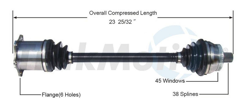 Audi CV Axle Shaft – Front Driver Side – Aftermarket AD8109