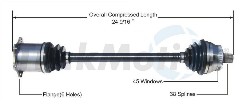 Audi CV Axle Shaft – Front Passenger Side – Aftermarket AD8110