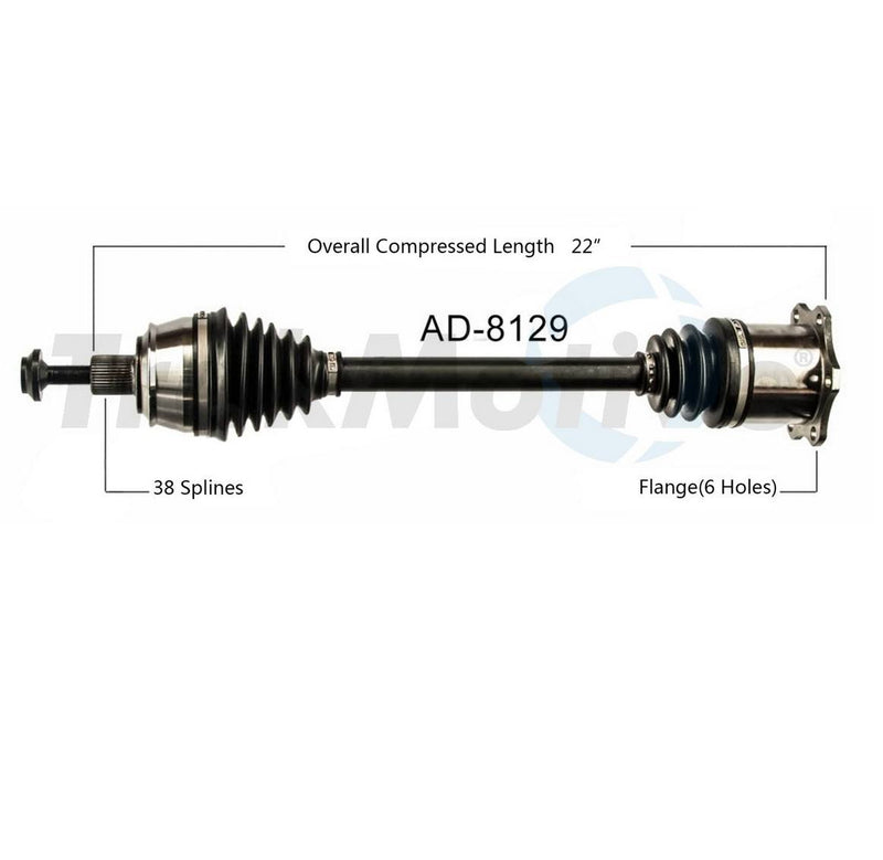 Audi CV Axle Shaft – Front Passenger Side – Aftermarket AD8129