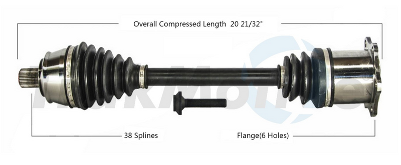 Audi CV Axle Shaft – Front Passenger Side – Aftermarket AD8135