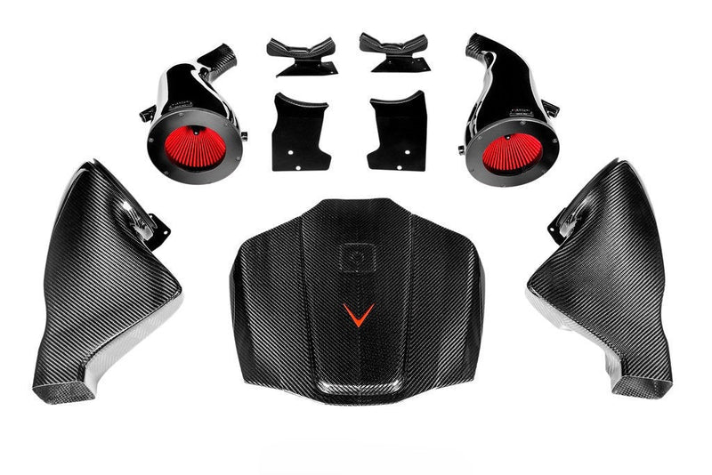 Eventuri Mercedes C190 / R190 AMG GT / GTS / GTR Black Carbon Intake + Engine Cover - Gloss | EVE-AMGGT-CF-INT