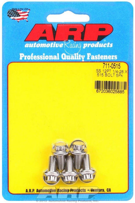 S/S Bolt Kit - 12pt. (5) 1/4-28 x .515