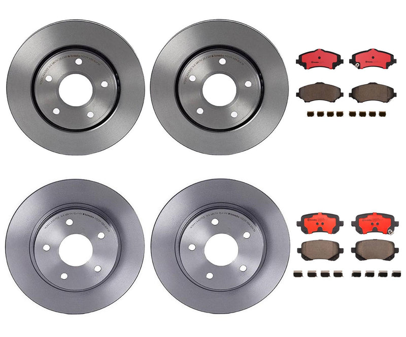 Volkswagen Disc Brake Pad and Rotor Kit – Front and Rear (302mm/305mm) (Ceramic) 7B0615301C