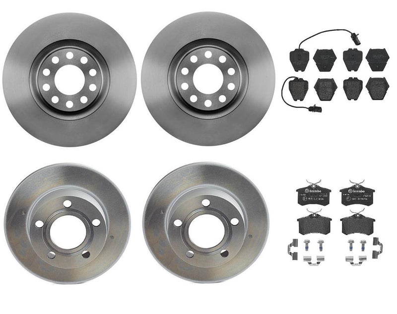 Audi Disc Brake Pad and Rotor Kit – Front and Rear (321mm/245mm) (Low-Met) 4B3615301