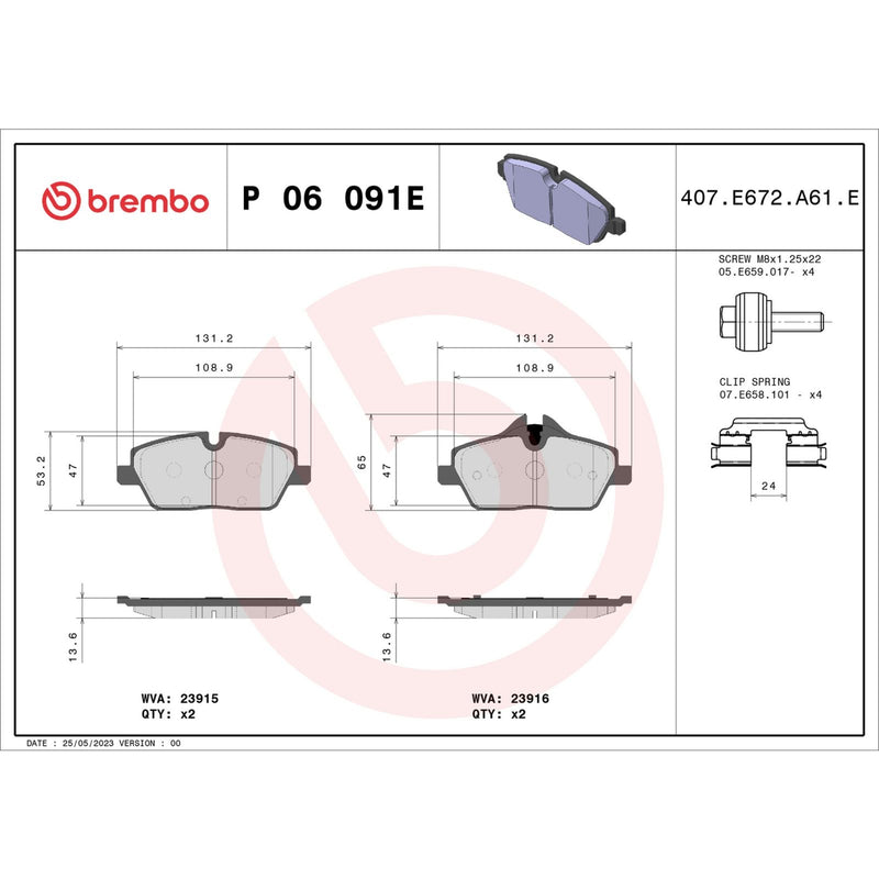 BEYOND EV Front Disc Brake Pad Set - P06091E