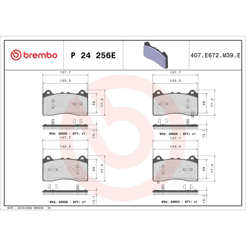 BEYOND EV Front Disc Brake Pad Set - P24256E