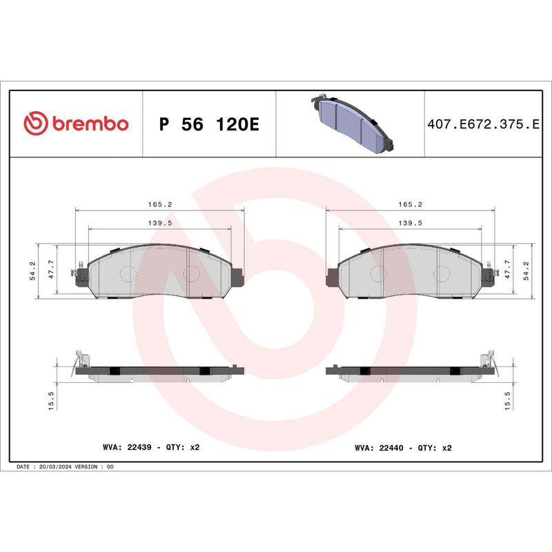BEYOND EV Front Disc Brake Pad Set - P56120E
