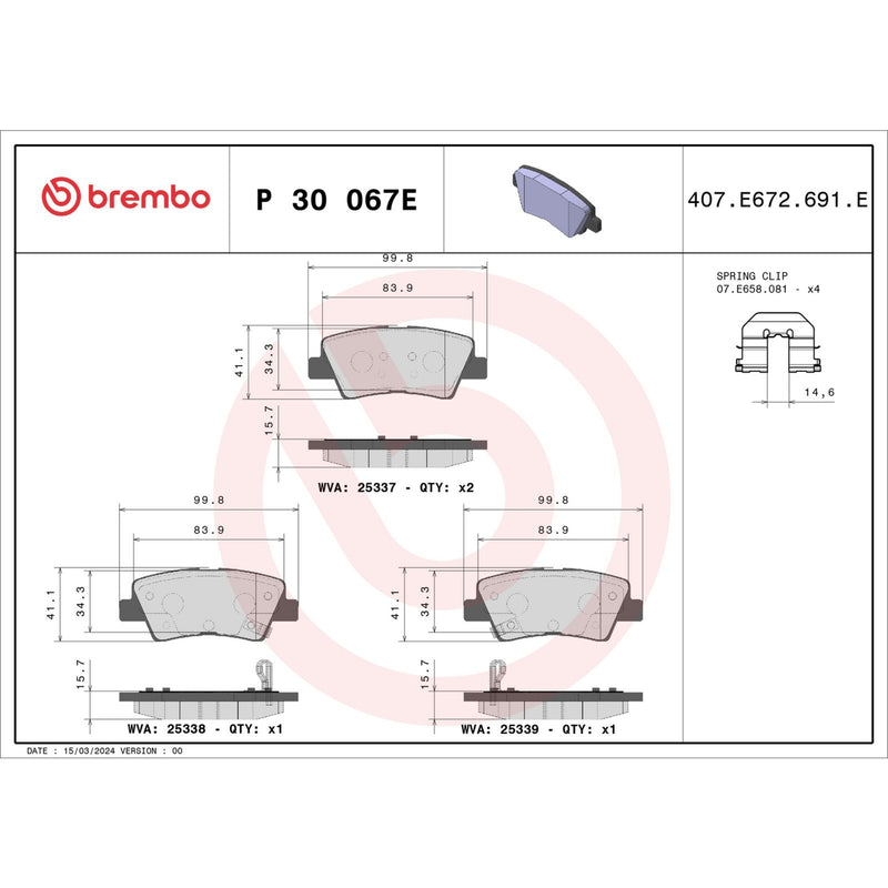 BEYOND EV Rear Disc Brake Pad Set - P30067E