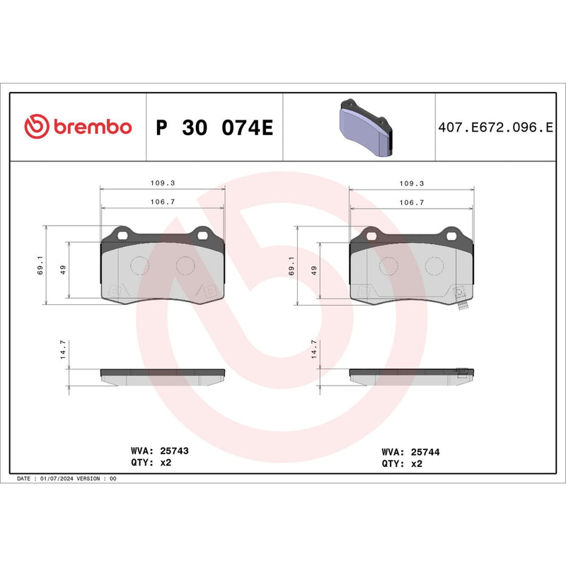 BEYOND EV Rear Disc Brake Pad Set - P30074E