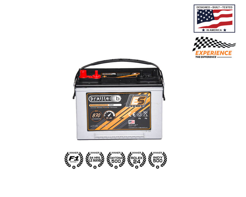 Braille Battery 34M Marine Endurance AGM Battery 870 CCA - B34M