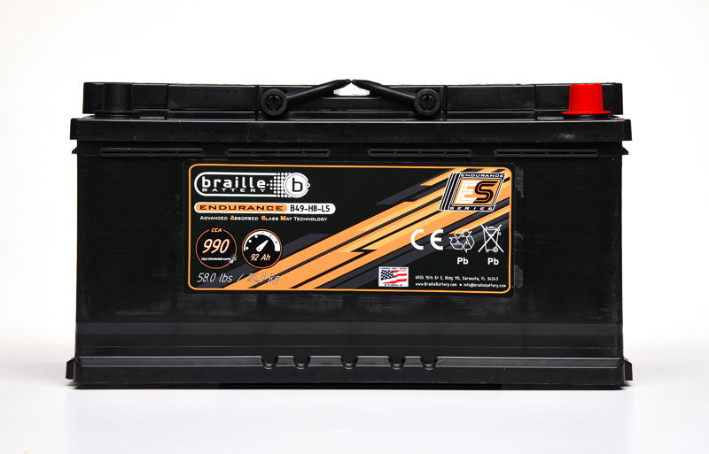 Braille Battery 49-H8-L5 Endurance AGM Battery 990 CCA - B49-H8-L5