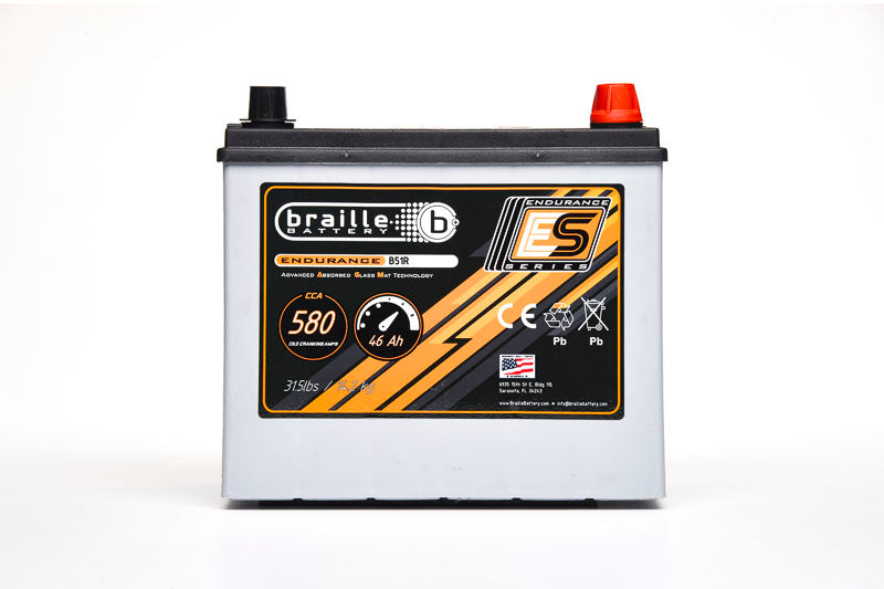 Braille Battery 51R Endurance AGM Battery 580 CCA - B51R