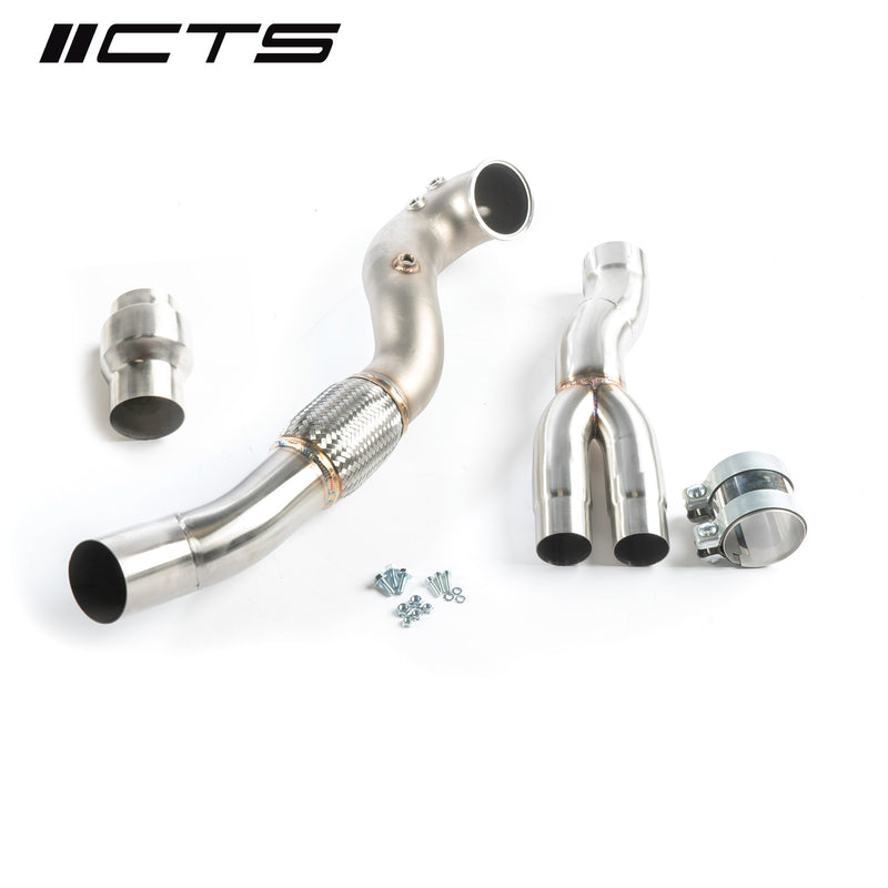 CTS Turbo 8V/8Y RS3 and 8S TTRS 2.5T EVO 3.5" Single High-Flow CAT
