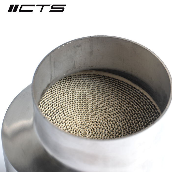 CTS Turbo 8V/8Y RS3 and 8S TTRS 2.5T EVO 3.5" Single High-Flow CAT
