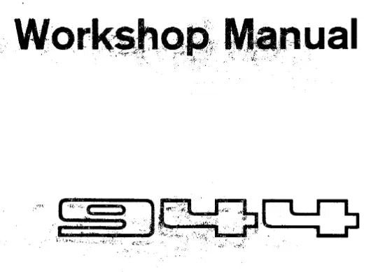 Porsche 944 - Transmission Workshop Manual