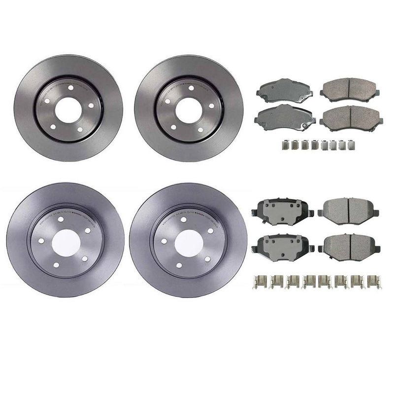 Volkswagen Disc Brake Pad and Rotor Kit – Front and Rear (302mm) (305mm) (Ceramic) (ProACT) 7B0615301C