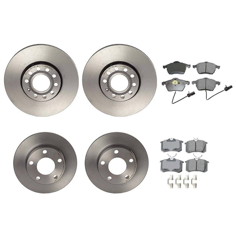 Audi Volkswagen Disc Brake Pad and Rotor Kit – Front and Rear (288mm) (245mm) (Ceramic) (EURO) 8E0615301Q
