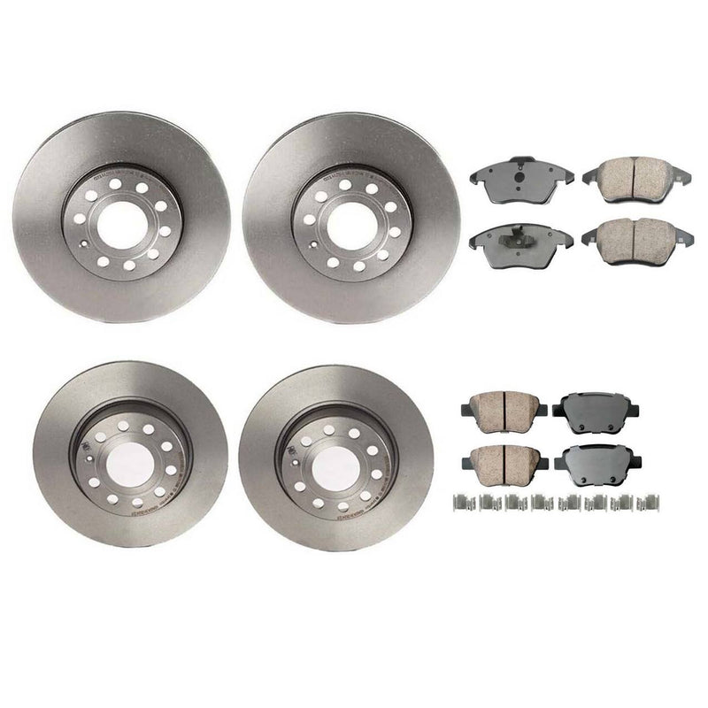 Volkswagen Disc Brake Pad and Rotor Kit – Front and Rear (288mm) (272mm) (Ceramic) (EURO) 5Q0615301H