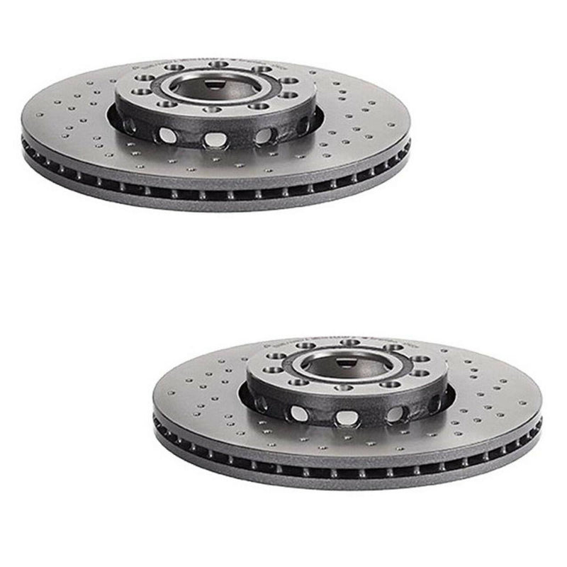 Audi Disc Brake Pad and Rotor Kit – Front and Rear (Xtra) (Cross-Drilled) (288mm) (245mm) (Ceramic) (EURO) 8E0615301Q