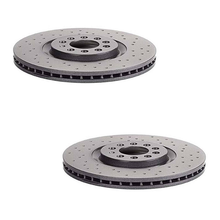 Audi Volkswagen Disc Brake Pad and Rotor Kit – Front and Rear (Xtra) (Cross-Drilled) (312mm) (232mm) (Ceramic) (EURO) 8N0615301A