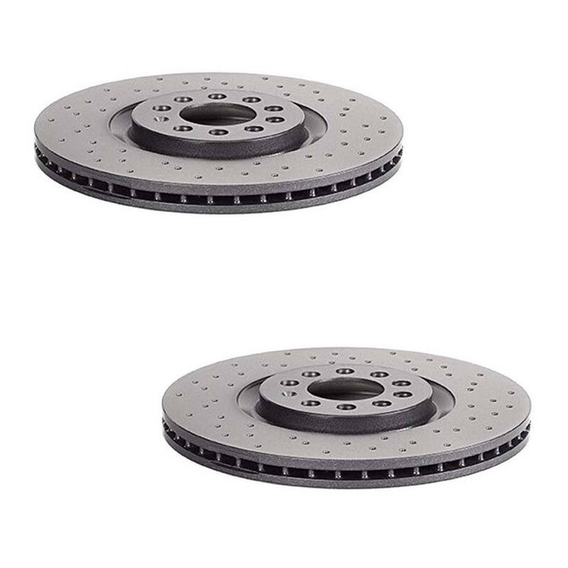 Audi Disc Brake Pad and Rotor Kit – Front and Rear (Xtra) (Cross-Drilled) (312mm) (256mm) (Ceramic) (EURO) 8N0615301A