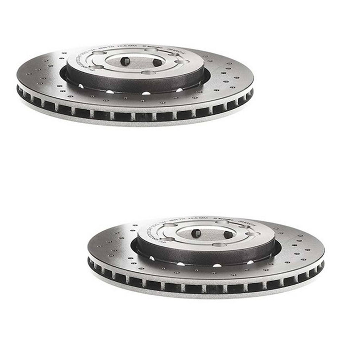 Audi Disc Brake Pad and Rotor Kit – Front and Rear (Xtra) (Cross-Drilled) (312mm) (256mm) (Ceramic) (EURO) 8N0615301A