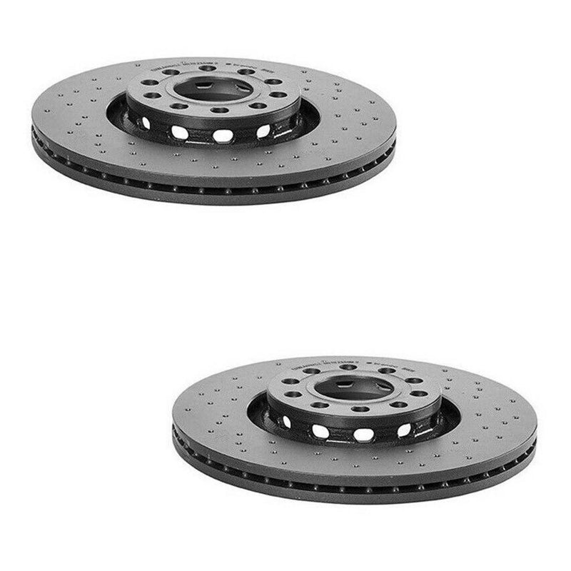 Audi Disc Brake Pad and Rotor Kit – Front and Rear (Xtra) (Cross-Drilled) (312mm) (245mm) (Ceramic) (EURO) 8E0615301R