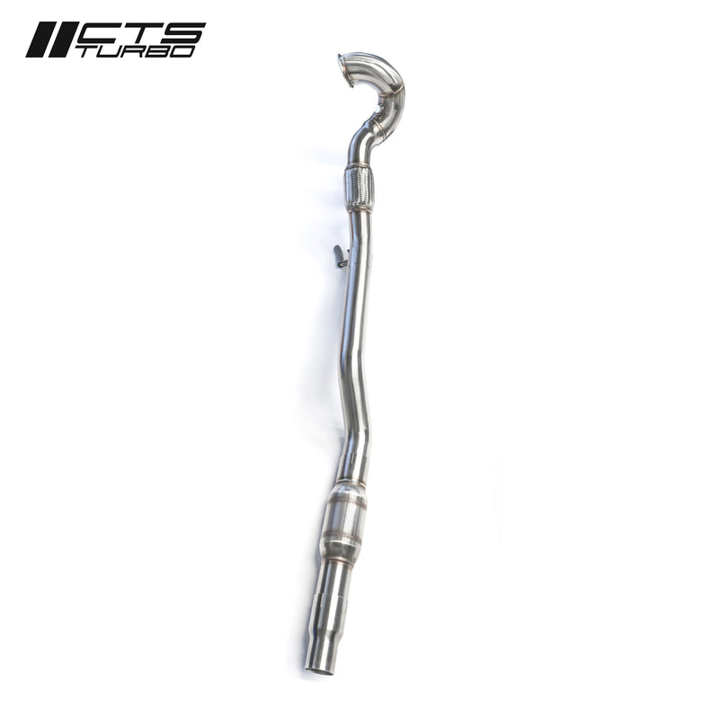 CTS Turbo MQB AWD Exhaust Downpipe with HIGH FLOW CAT (MK7/MK7.5 Golf AWD, Golf R, A3/S3/TT/TT-S Quattro)