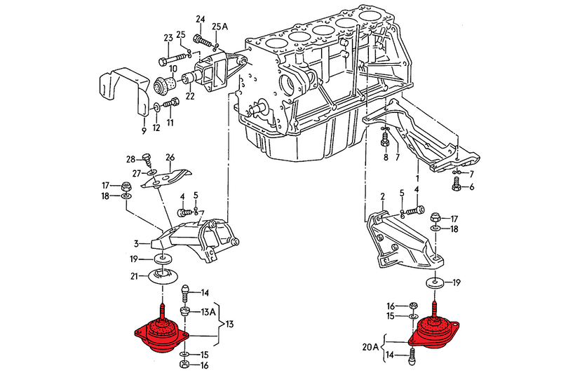 Engine mounts for Audi 5-cylinder - Street Hardness