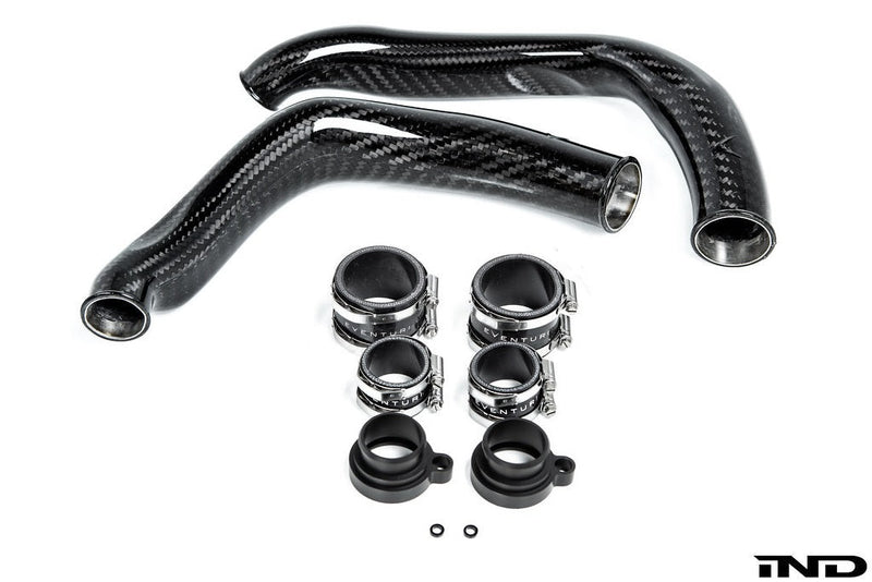 Eventuri BMW F8X M2C M3 M4 S55 Black Carbon Charge Pipe Set - Gloss | EVE-S55-CF-CHG-G