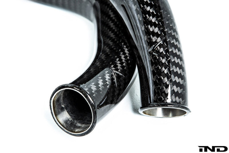 Eventuri BMW F8X M2C M3 M4 S55 Black Carbon Charge Pipe Set - Gloss | EVE-S55-CF-CHG-G