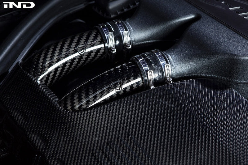 Eventuri BMW F8X M2C M3 M4 S55 Black Carbon Charge Pipe Set - Gloss | EVE-S55-CF-CHG-G