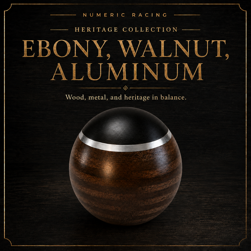 Ebony Walnut Aluminum - Heritage Wooden Shift Knob