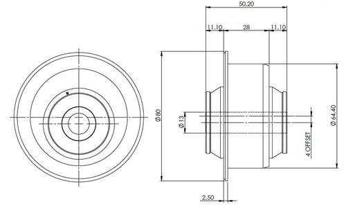 Front LCA Inner Rear Bushing Set - Alloy Subframe - Double Offset (+Caster)
