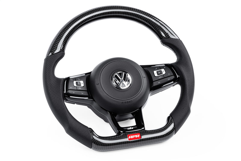 APR Steering Wheel; Silver; Carbon Fiber; Perforated Leather; - MS100202