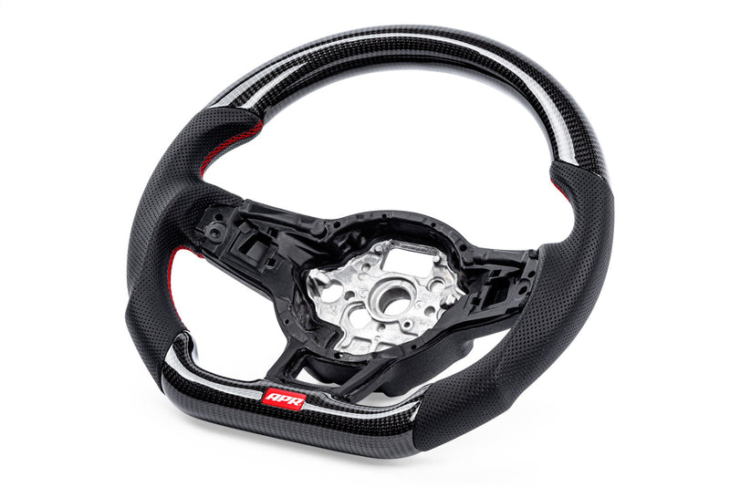 APR Steering Wheel; APR; Red; Carbon Fiber; Perforated Leather; - MS100205