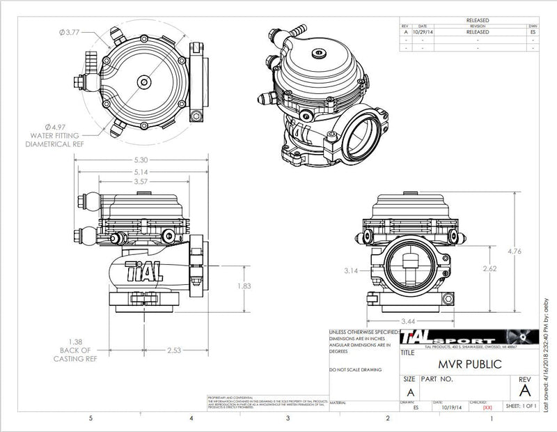 TiALSport MVR 44mm Wastegate -SEE OPTIONS