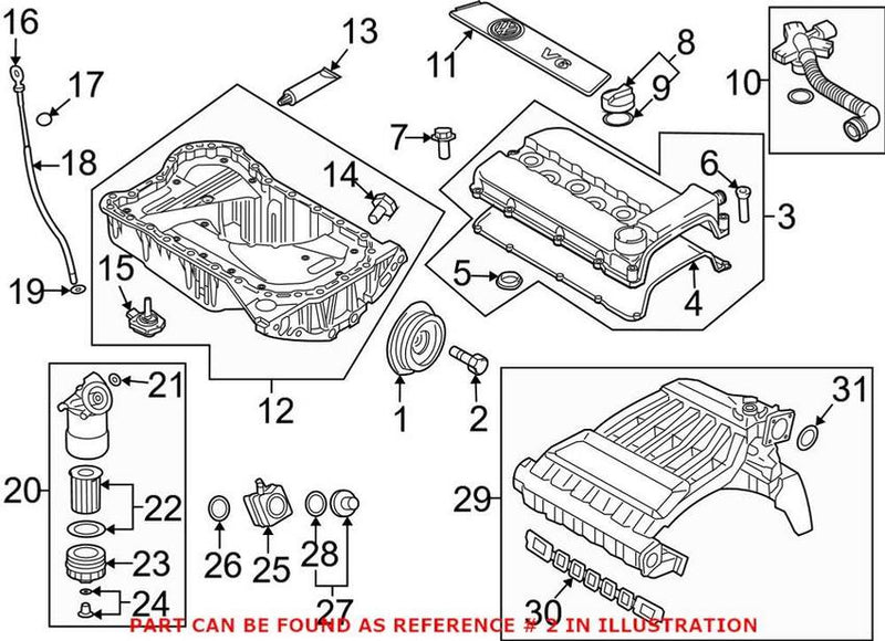 Genuine VW/Audi VW Crankshaft Bolt N0100876