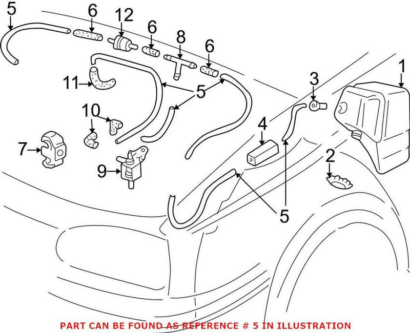 VW Vacuum Hose (5×2.5mm) (3 Feet) N0201391